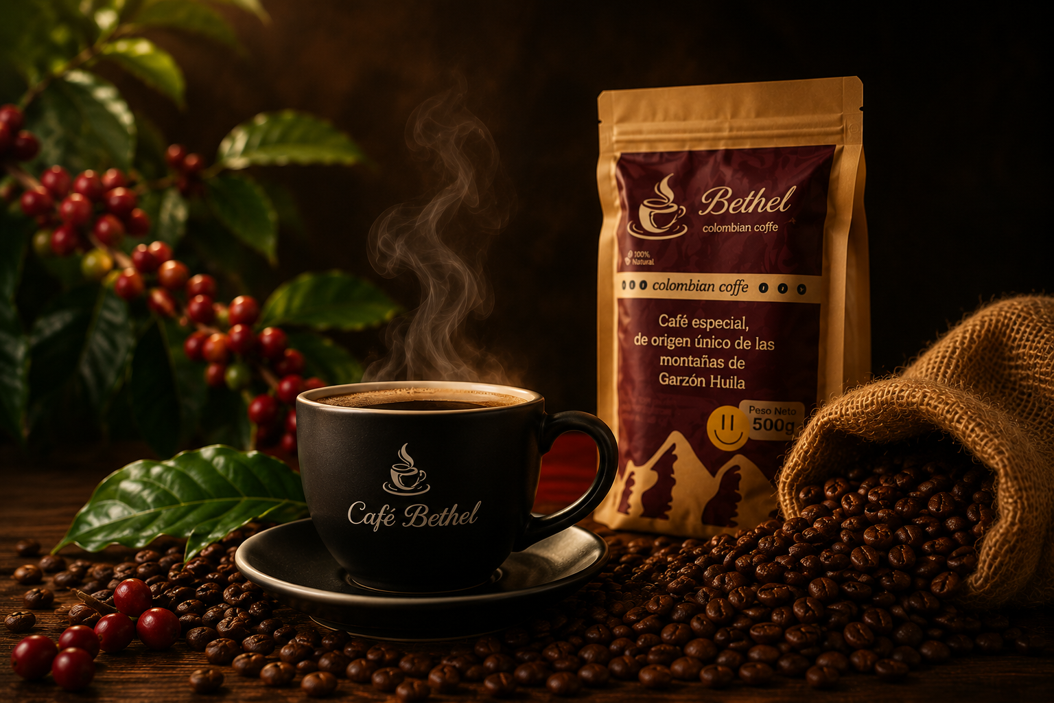 Presentación y empaques tradicionales de Café Bethel